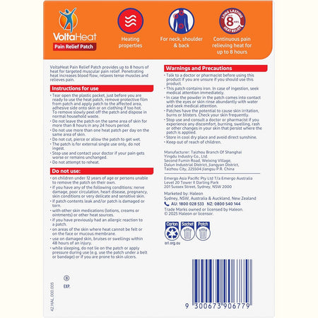 VoltaHeat Pain Relief Patch 2 Patches