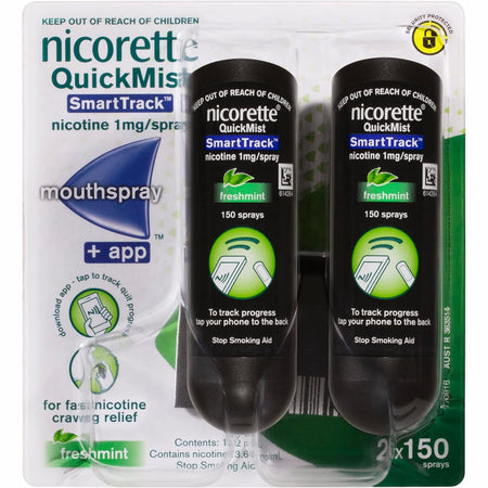 Nicorette QuickMist SmartTrack Mouthspray 150 Sprays Duo Pack – Freshmint