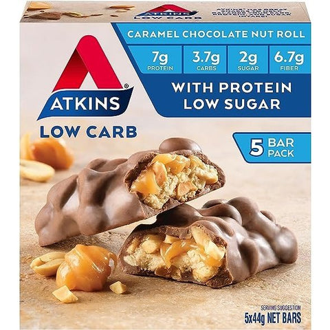 Atkins Caramel Chocolate Nut Roll 5 Pack