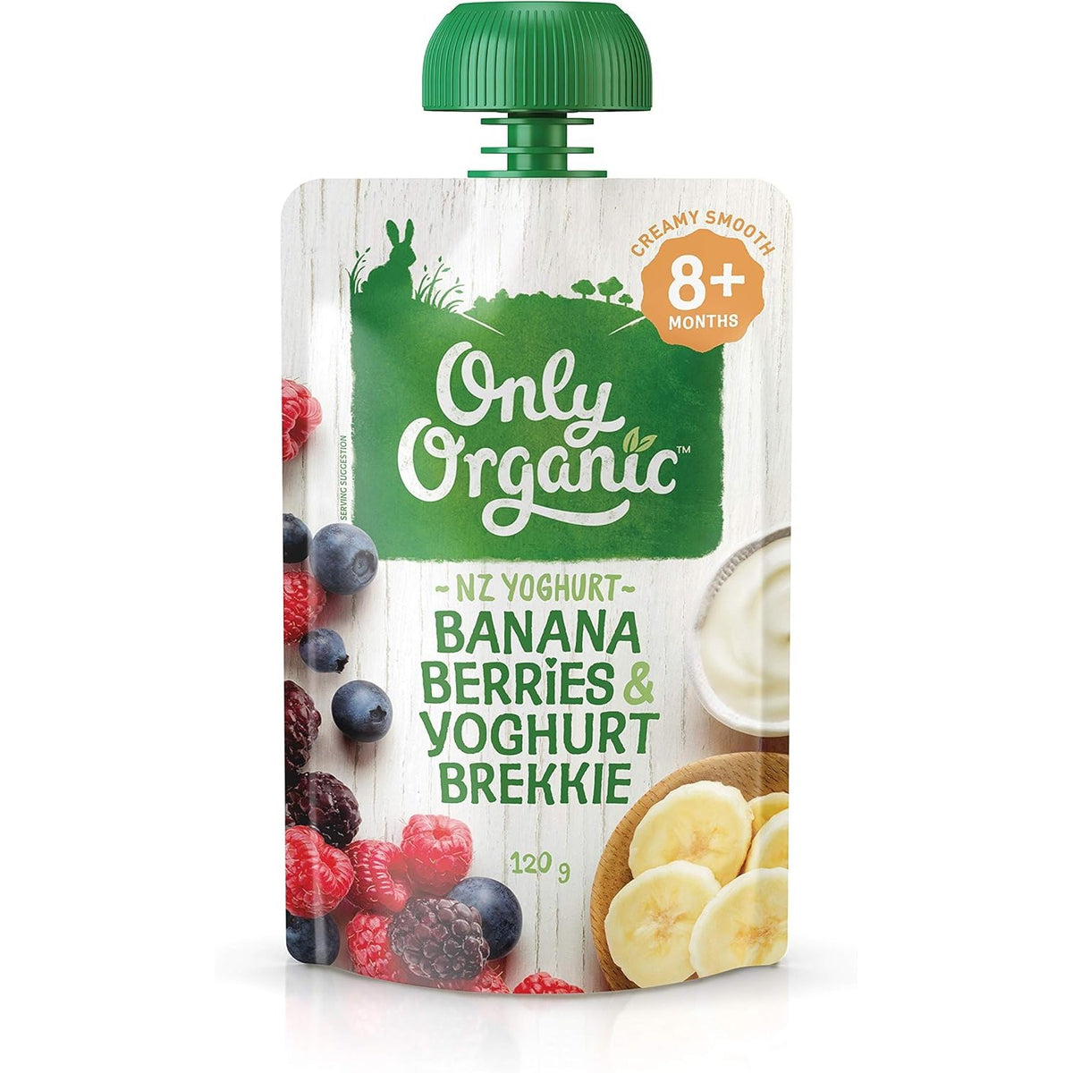 Only Organic Banana Berries & Yoghurt Brekkie 8+ Months 120g Pack of 6
