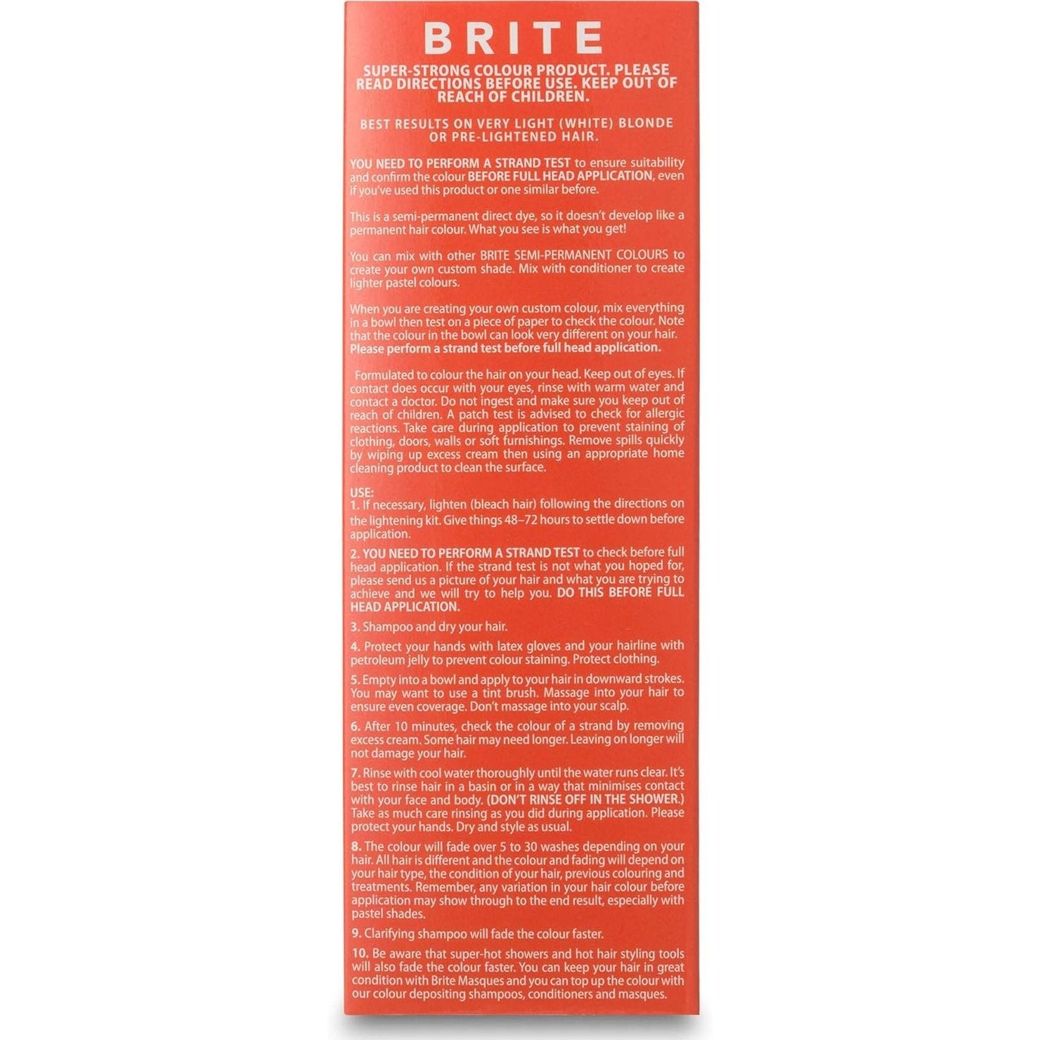 Brite Organix Semi Permanent Hair Colour Red 75ml