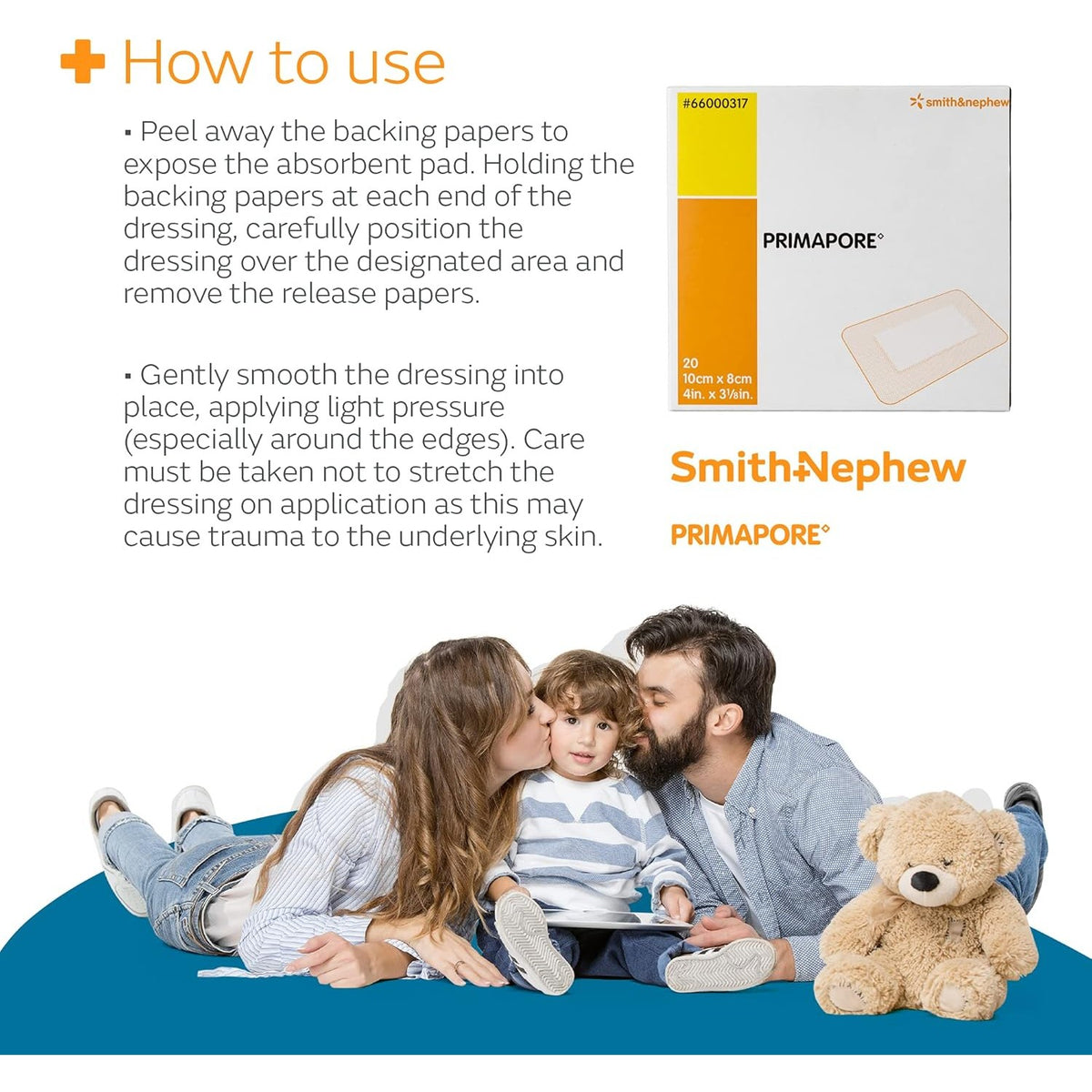 Primapore Wound Dressing Adhesive 10cm X 8cm 20 Pack