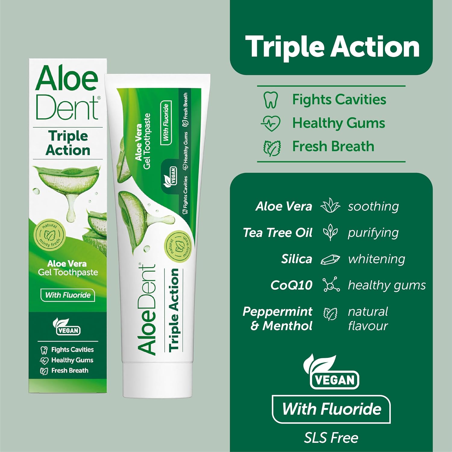Aloe Dent Toothpaste Triple Action with Fluoride 100ml