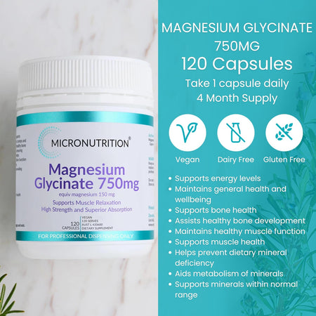 Micronutrition Magnesium Glycinate 750mg 120c