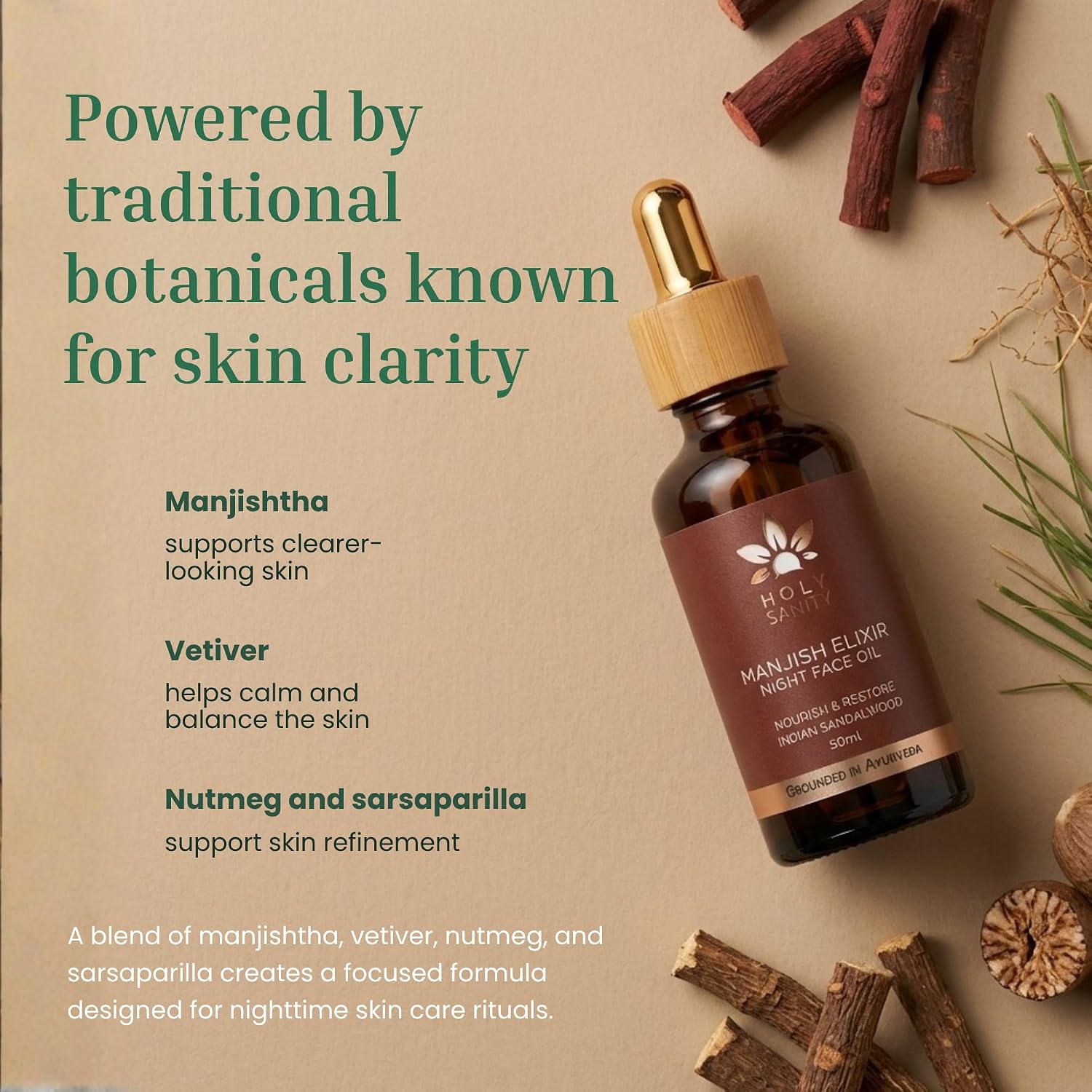 Holy Sanity Saffron Glow Day Face Oil 50ML