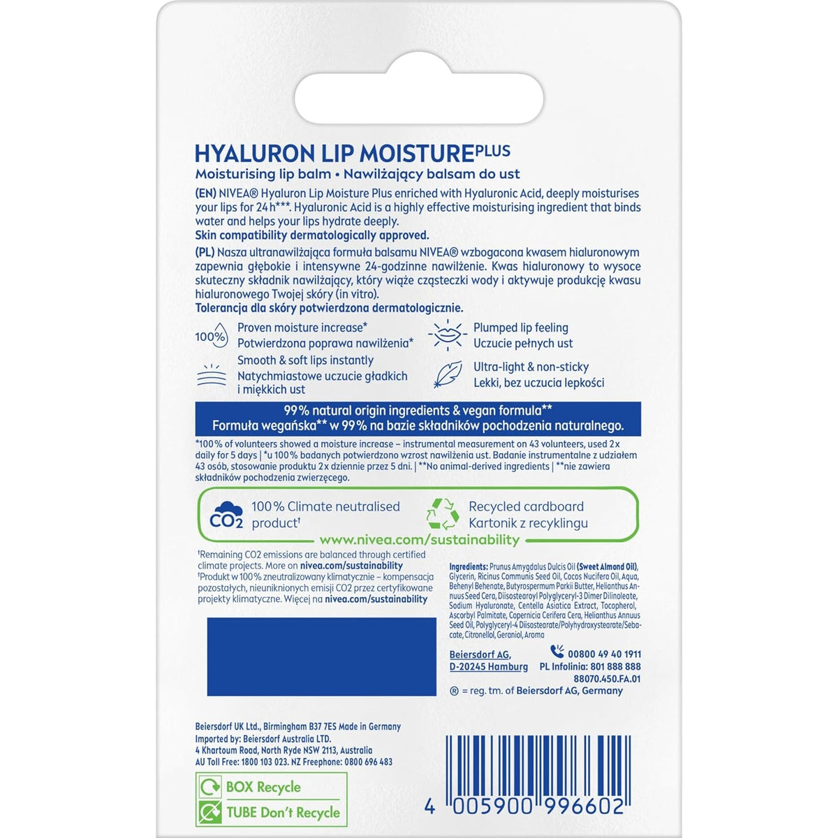 Nivea Hyaluron Lip Moisture Balm 5.2g