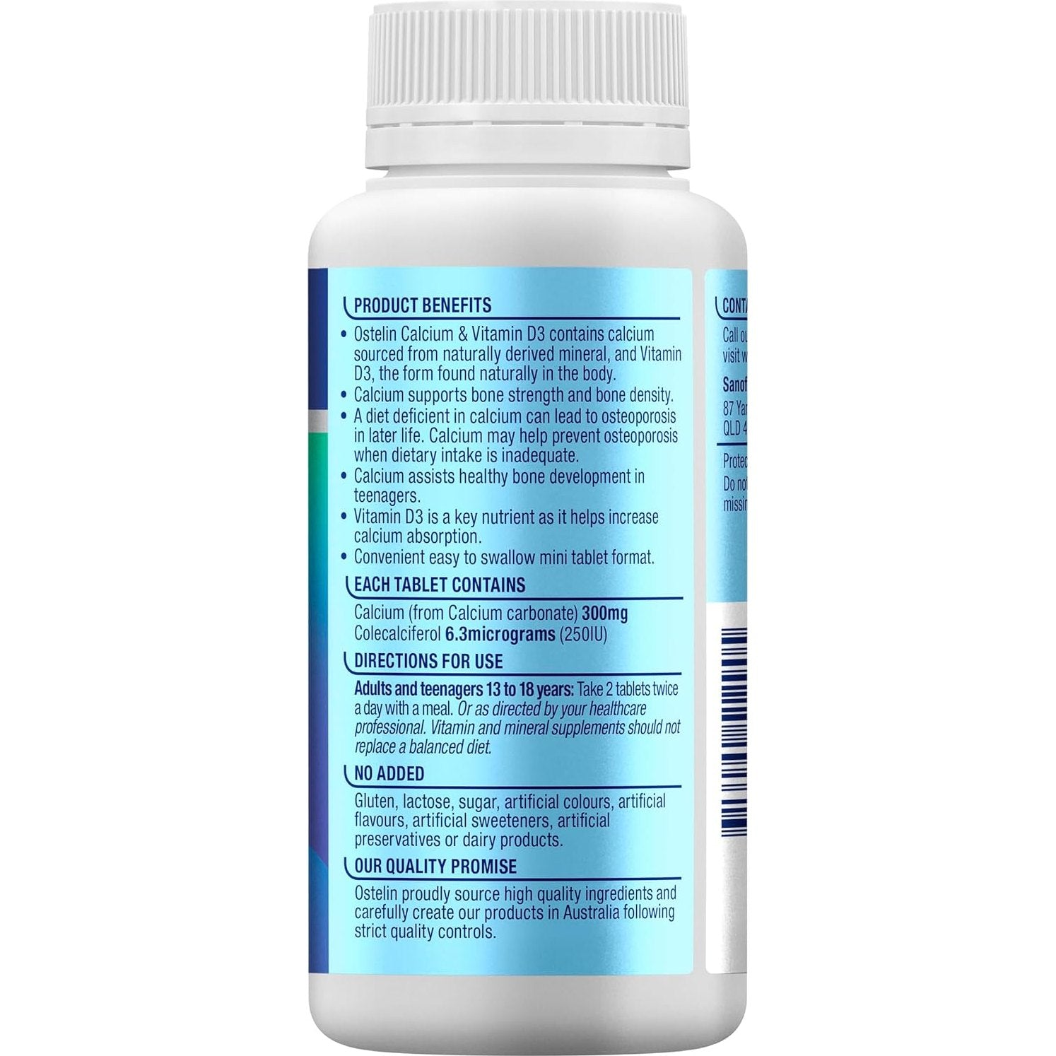 Ostelin Calcium & Vitamin D3 Minis 250 Tablets