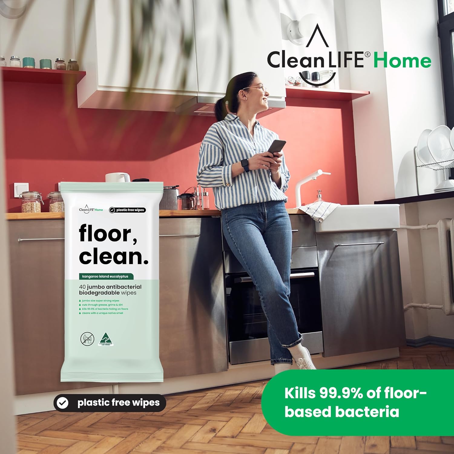CleanLIFE Floor Clean Wipes 40pk