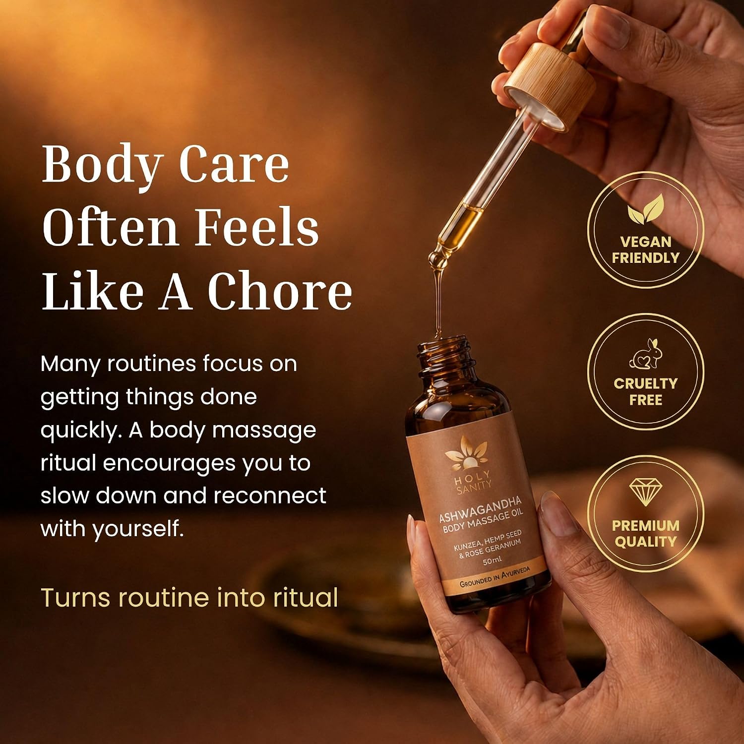 Holy Sanity Ashwagandha Body Massage Oil 50ML