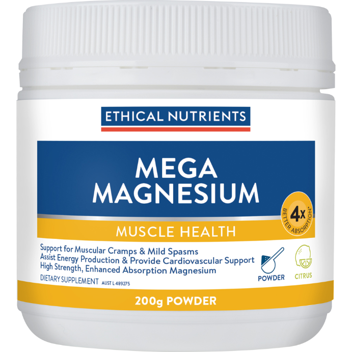 Ethical Nutrients Mega Magnesium Muscle Health Citrus 200g