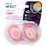Avent Ultra Air Night Soother 6-18 Months 2 Pack