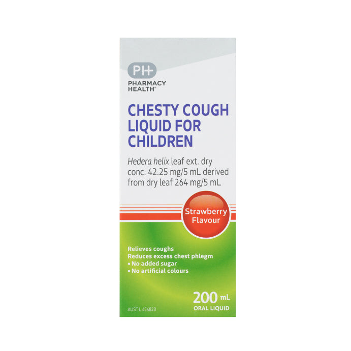 Pharmacy Health Kids Chesty Cough Syrup S/berry 200ml