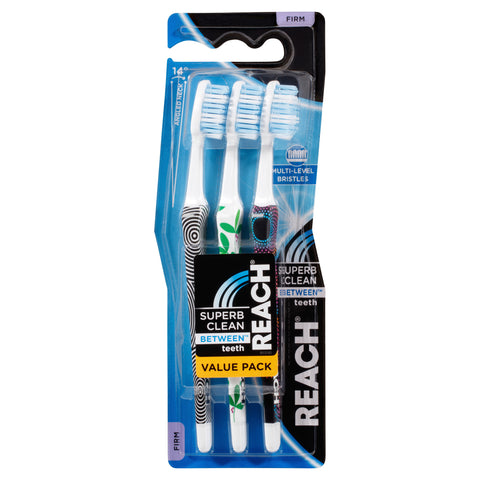 Reach Toothbrush Superb Clean Between Teeth Soft 3PK
