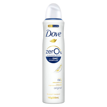 Dove Womens Deo Original Zero Aluminium 250ml