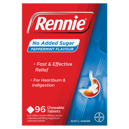 Rennie No Added Sugar Peppermint 96tab