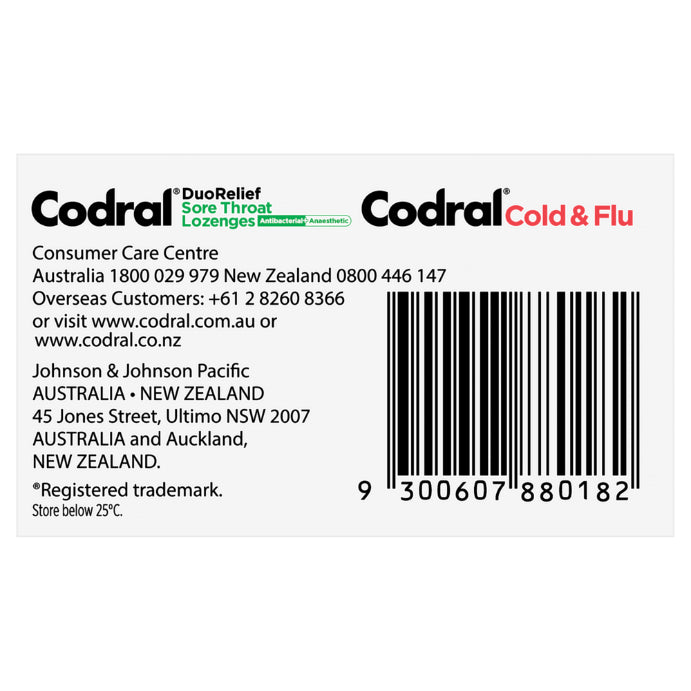 Codral Plus Cold & Flu +sore Throat 16 Lozenges