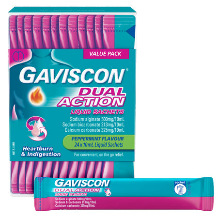 Gaviscon Dual Action Liquid Peppermint Sachet 10ml X 24