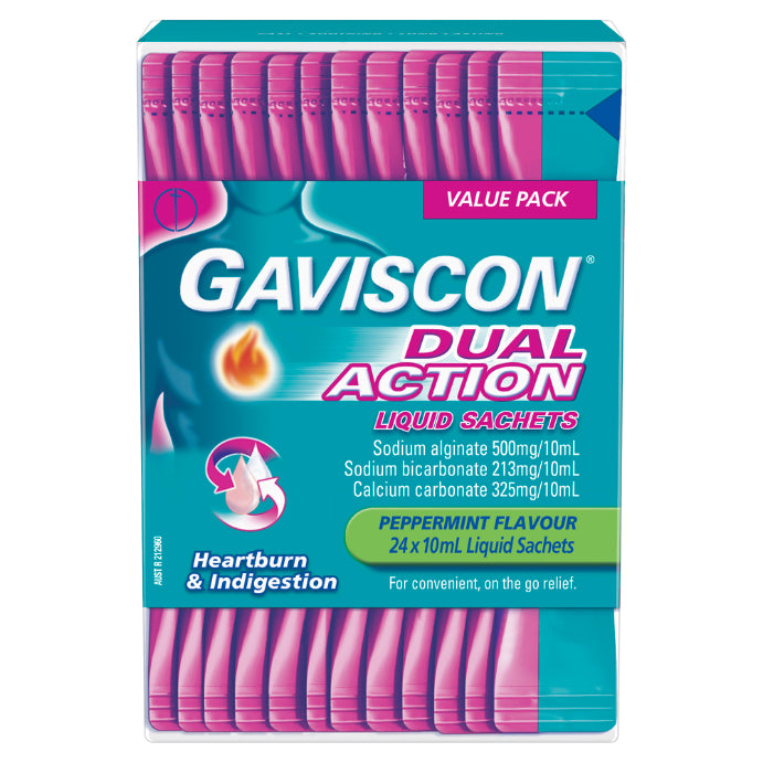 Gaviscon Dual Action Liquid Peppermint Sachet 10ml X 24