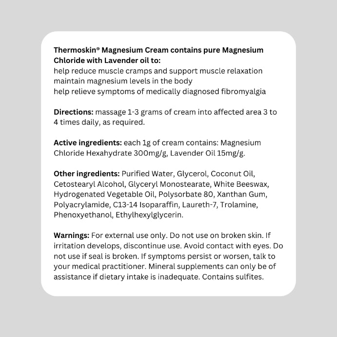 Thermoskin Magnesium Cream Muscle Suppor