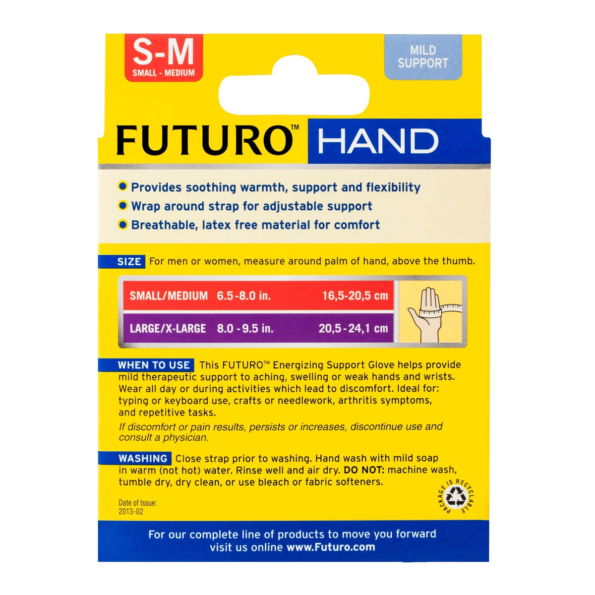 Futuro Energising Hand/wrist Support Glove 09813en Small/medium