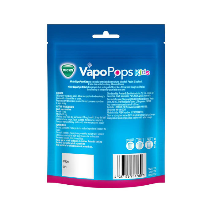 Vicks Throat Pops for Kids 8pk
