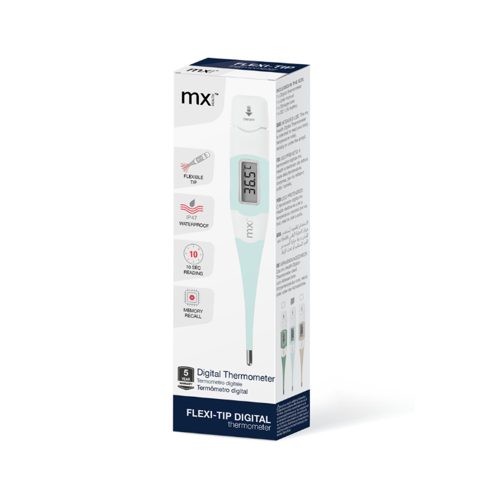 Medinox Thermometer Digital Flexi-tip Powder Blue 1 Each