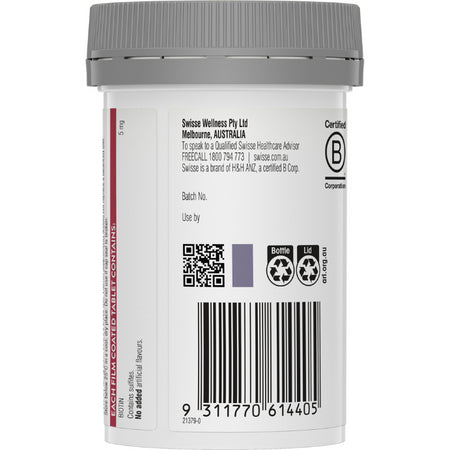 Swisse Beauty High Strength Biotin 5,000mcg 100 Tablets