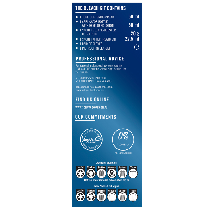 Schwarzkopf Live Colour Permanent Intense Bleach Absolute Platinum 00A