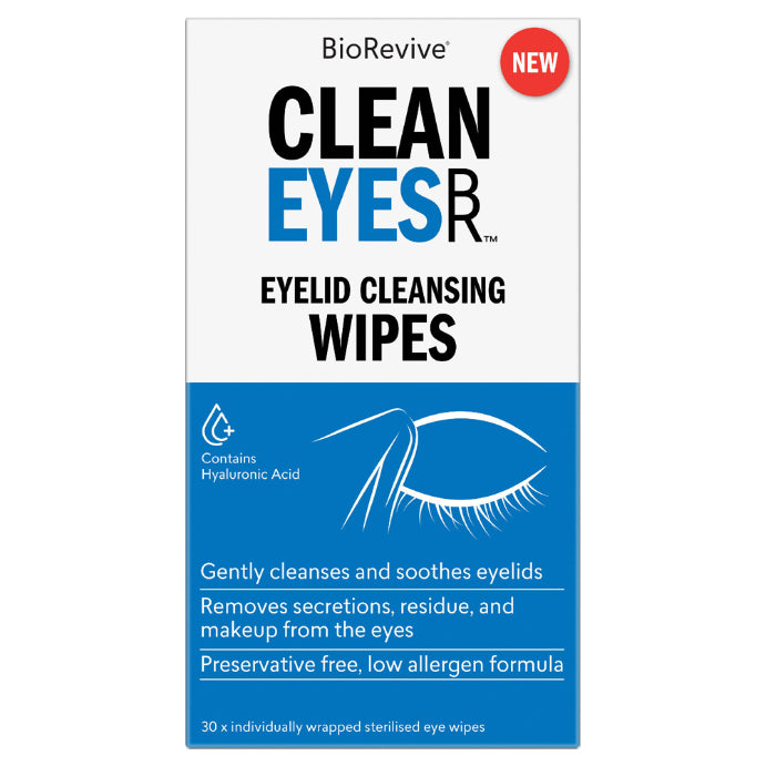 Biorevive Eyeclear – Sterile Eyelid Cleansing Wipes 30 Pack