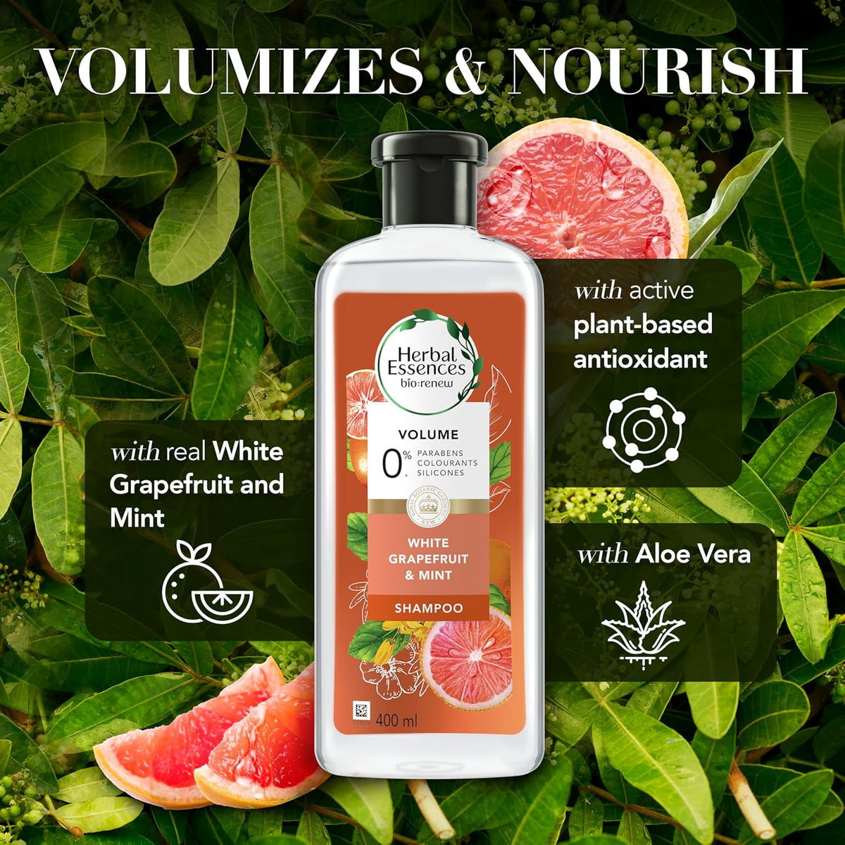 Herbal Essences Bio:renew Naked Volume White Grapefruit & Mosa Mint Shampoo 400ml