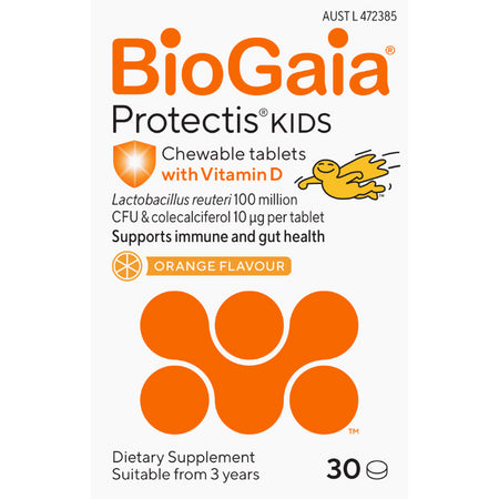Biogaia Protectis Kids Chewables Orange Vitamin D 30 Pk