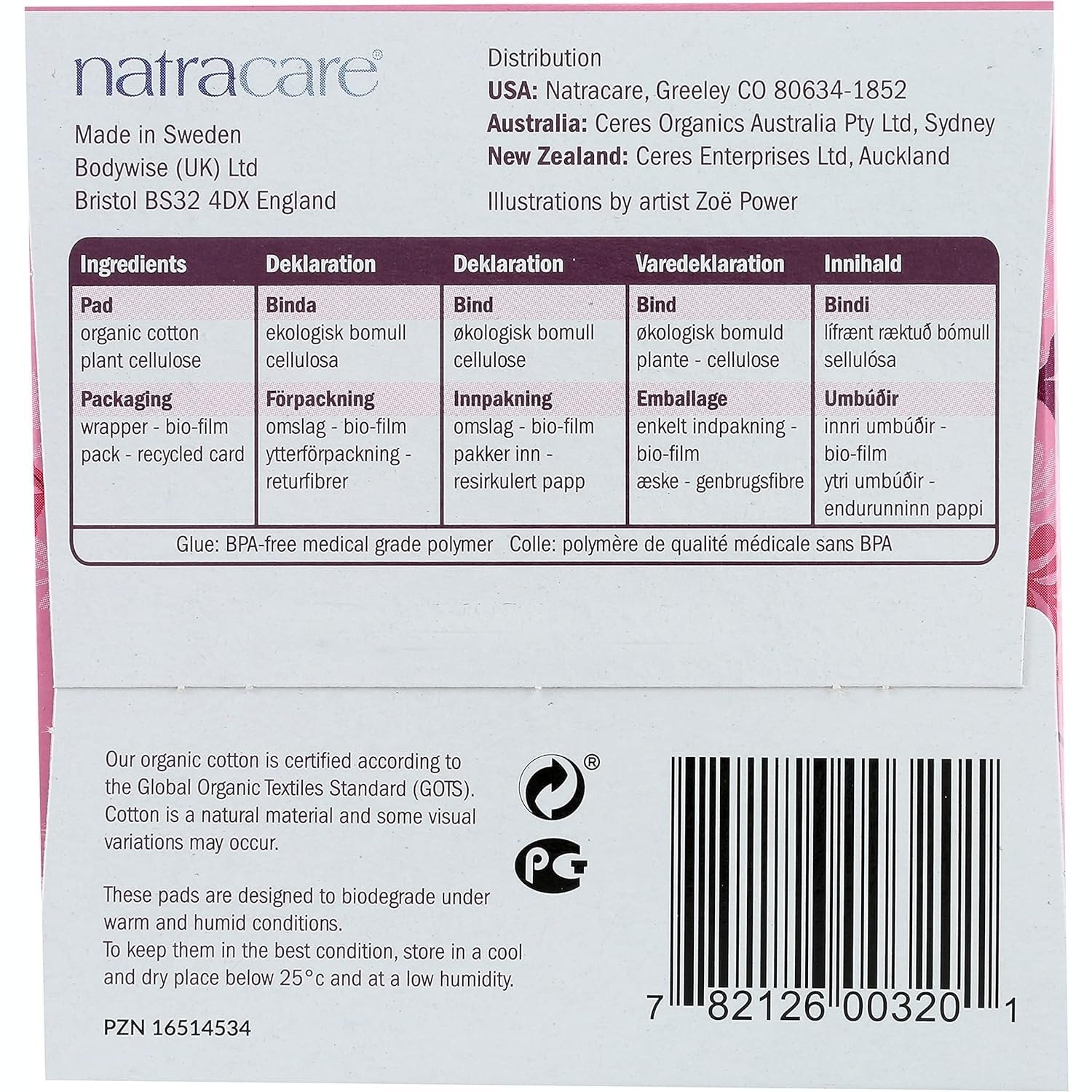 Natracare Ultra Extra Pads Long with Organic Cotton Cover x 8 Pack