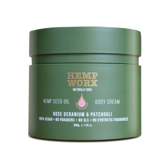 Hemp Worx Rose Geranium & Patchouli Body Cream 200gm