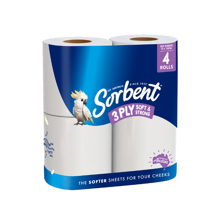 Sorbent Toilet Tissue White 4pk