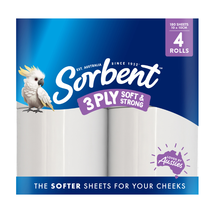 Sorbent Toilet Tissue White 4pk