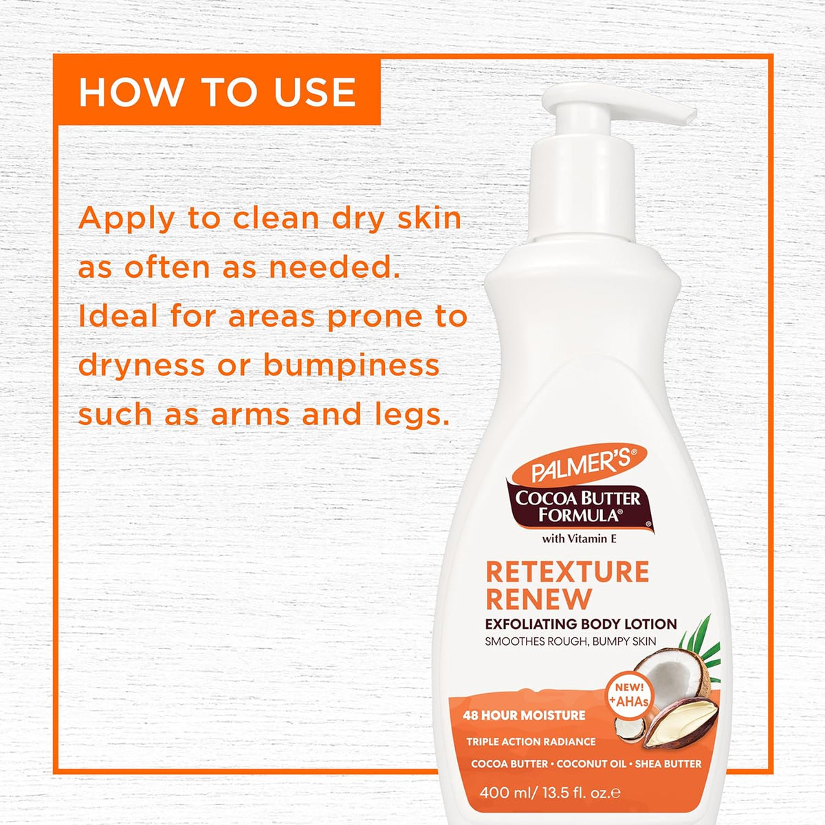 Palmers Cocoa Butter Retexture & Renew Exfoliating Body Lotion 400ml