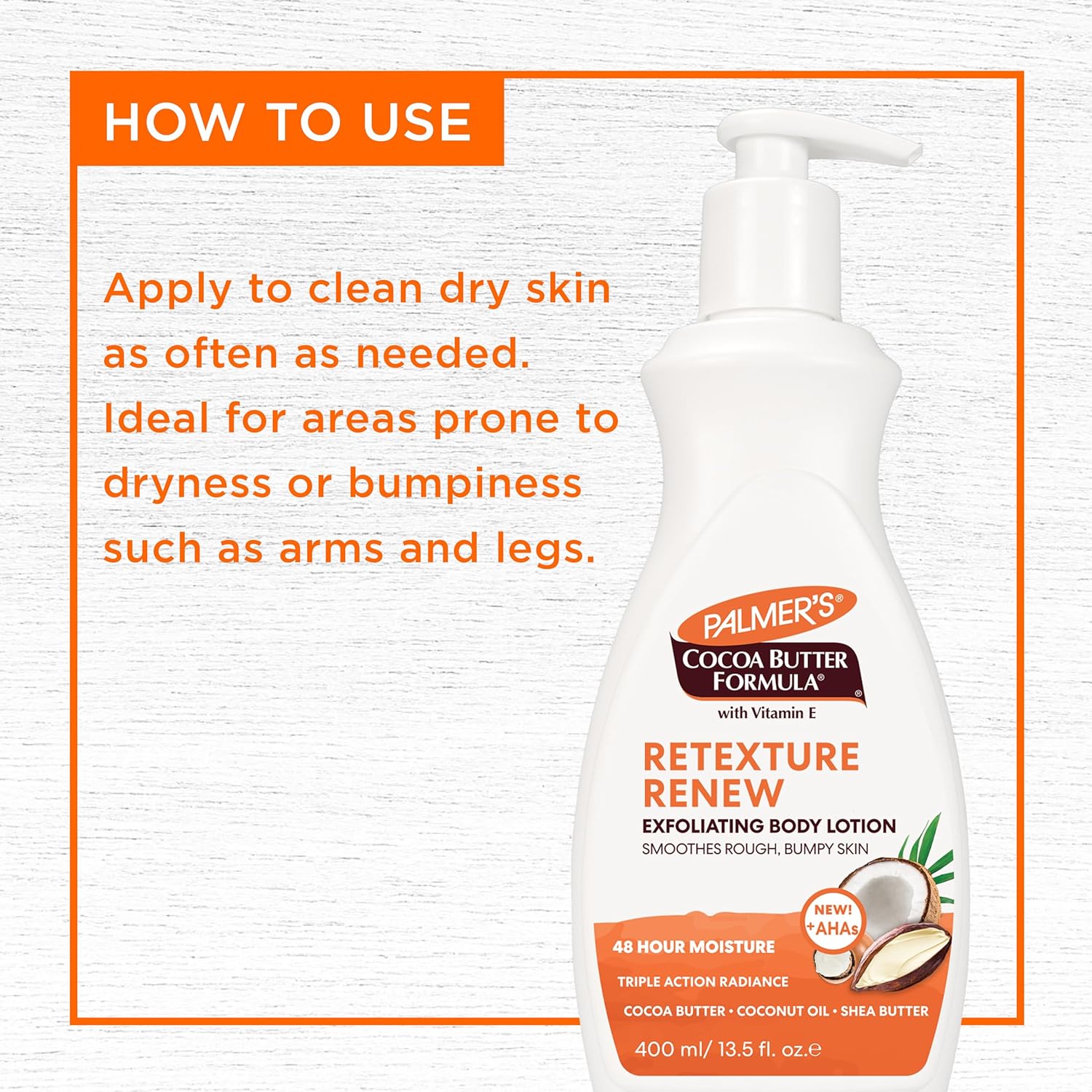 Palmers Cocoa Butter Retexture & Renew Exfoliating Body Lotion 400ml