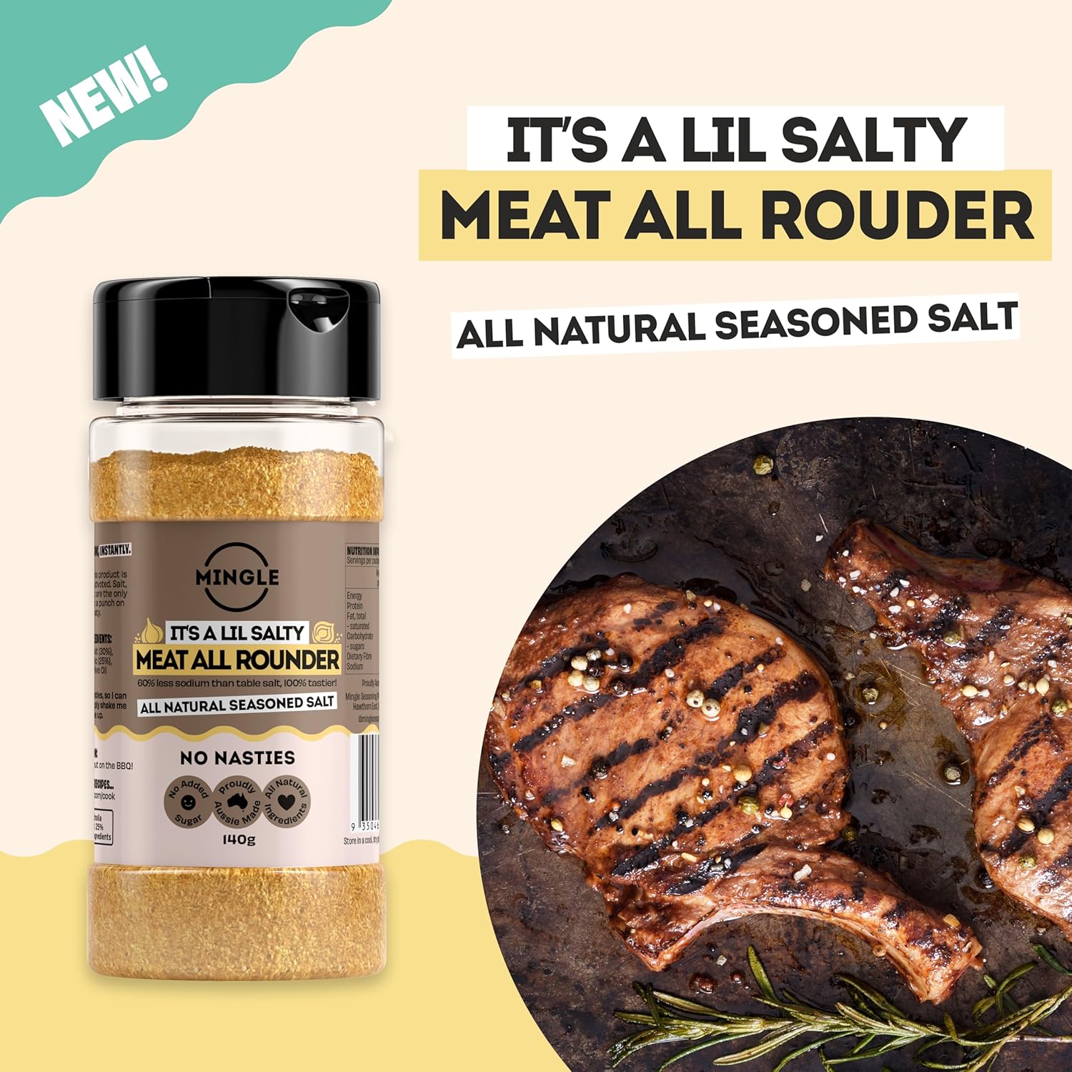 Mingle Meat All Rounder All Natural Seasoned Salt 140g