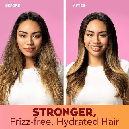 Ogx Frizz Free + Keratin Smoothing Oil 5 in 1 Benefits Shampoo For Frizzy Hair 385ml