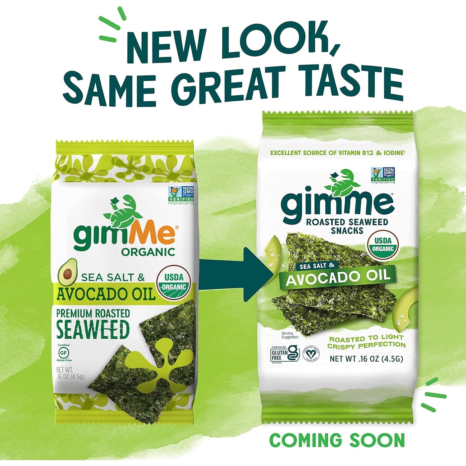 GIMME Roasted Seaweed Snacks Sea Salt & Avocado Oil 6x4.5g
