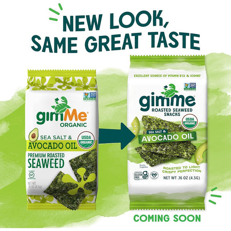 GIMME Roasted Seaweed Snacks Sea Salt & Avocado Oil 6x4.5g