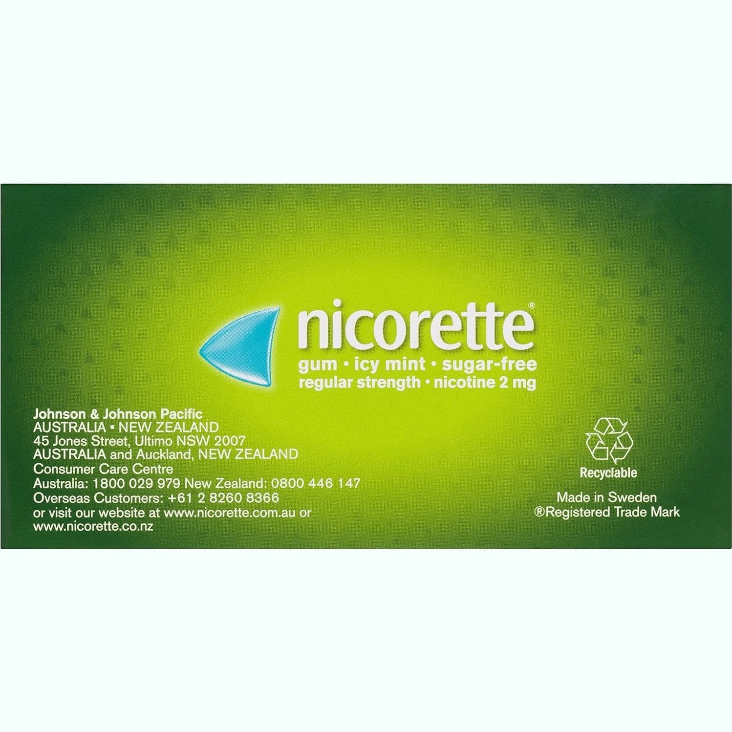 Nicorette Quit Smoking Regular Strength Nicotine Gum Icy Mint 75