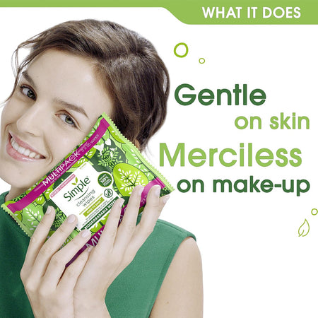 Simple Biodegradable Facial Wipes 2 X 25 Wipes