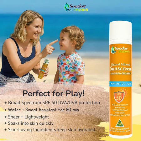 SOODOX Natural Mineral Sunscreen 6 Months to 6 Years SPF50 100g