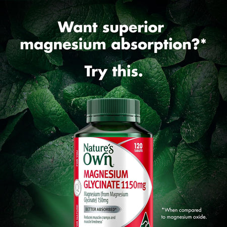 Nature's Own Magnesium Glycinate 1150mg 120 Tablets