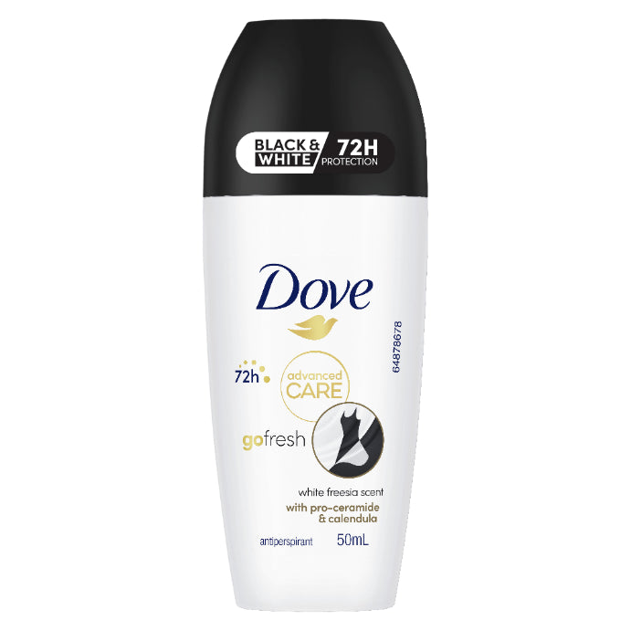 Dove Women Advanced Care Antiperspirant Deodorant 72h Roll On Black & White 50ml
