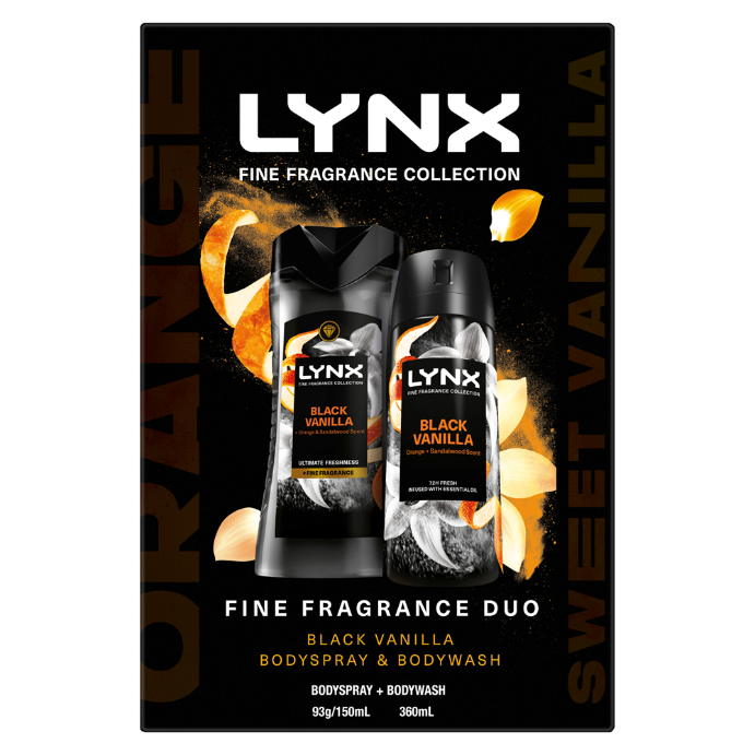 Lynx Fine Fragrance Collection Black Vanilla 3 Piece Set