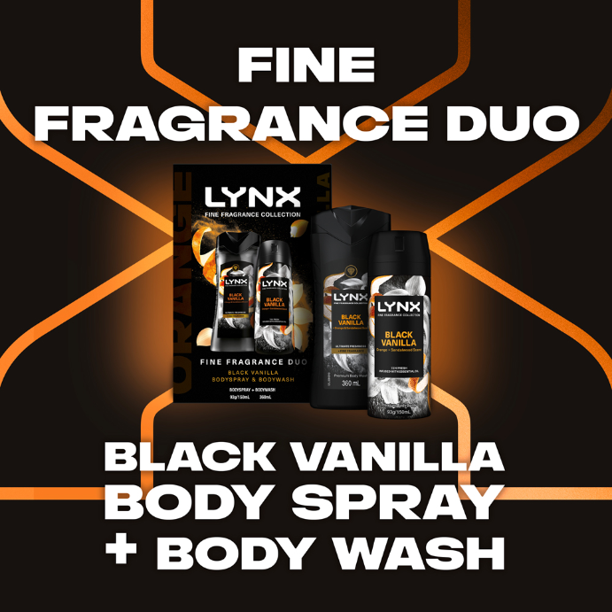 Lynx Fine Fragrance Collection Black Vanilla 3 Piece Set