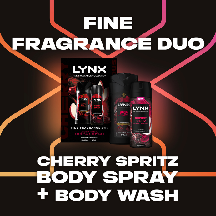Lynx Fine Fragrance Collection Cherry Spritz 3 Piece Set