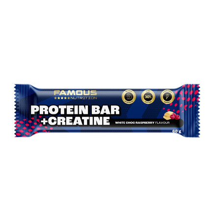 Famous Nutrition Creatine Protein Bar White Chocolate Raspberry 60g